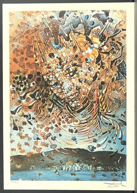 Salvador DALI * Head Bombarded * 50 x 35 cm * signed lithograph * limited # 59/350