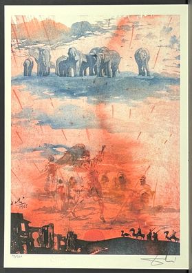 Salvador DALI * The Elephants * 50 x 35 cm * signed lithograph * limited # 110/350