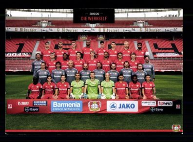 Original Mannschaftskarte Bayer Leverkusen 2019-20 ohne Unterschrift