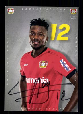 Edmond Tapsoba Autogrammkarte Bayer Leverkusen 2019-20 Original Signiert