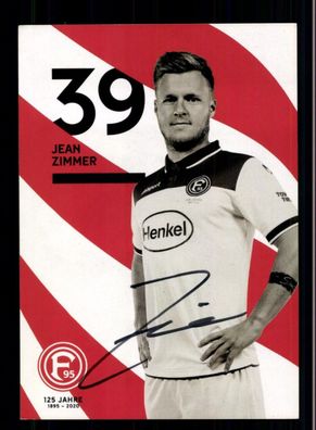 Jean Zimmer Autogrammkarte Fortuna Düsseldorf 2019-20 Original Signiert