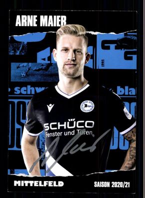 Arne Maier Autogrammkarte Arminia Bielefeld 2020-21 Original Signiert