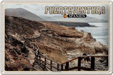 Blechschild Reise 30x20 cm Fuerteventura Spanien Cuevas De Ajuy Deko tin sign