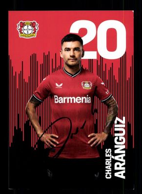 Charels Aranguiz Autogrammkarte Bayer Leverkusen 2022-23 Original Signiert