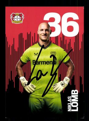 Niklas Lomb Autogrammkarte Bayer Leverkusen 2022-23 Original Signiert