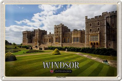 Blechschild Reise England UK Windsor Castle 30x20 cm Deko Schild tin sign
