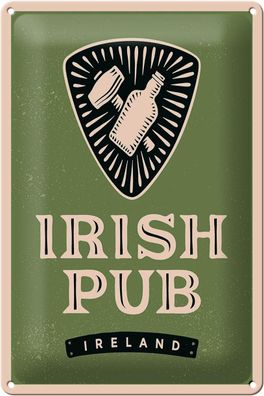 Blechschild Spruch Ireland Irish pub Alkohol 20x30 cm Geschenk Schild tin sign