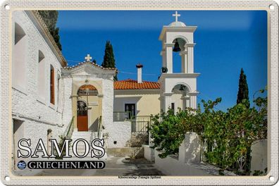 Blechschild Reise 30x20 cm Samos Griechenland Klosteranlage Panagia tin sign