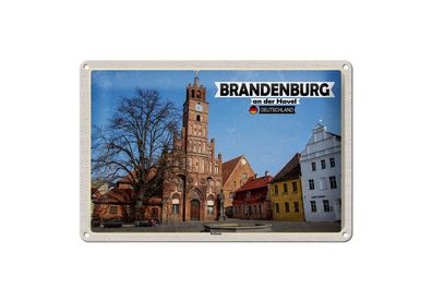 Blechschild Städte Brandenburg an der Havel Rathaus 30x20 cm Schild tin sign