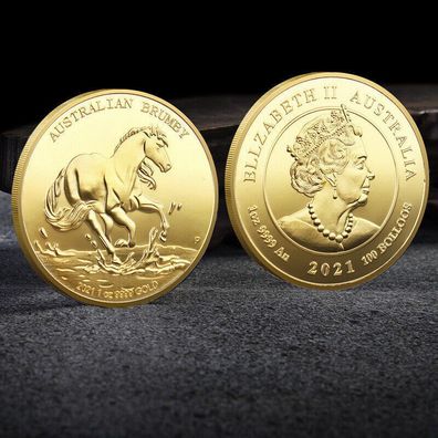 Australische Brumby mit Queen Elisabeth II Medaille 2021 (Med300)