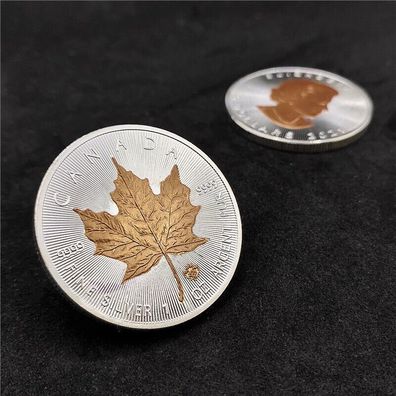 Schöne Medaille Queen Elisabeth II 5 Dollar Canada zweifarbig (Med310)