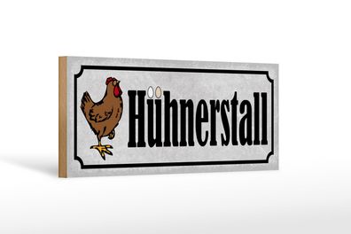 Holzschild Hinweis 27x10 cm Hühnerstall Eier Huhn Holz Deko Schild wooden sign