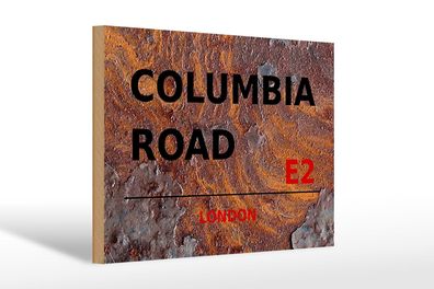 Holzschild London 30x20cm Columbia Road E2 Geschenk Holz Deko Schild wooden sign