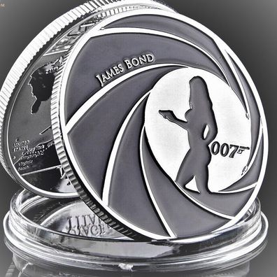 Seltene Medaille James Bond 007 in Neusilber (MedJb007)