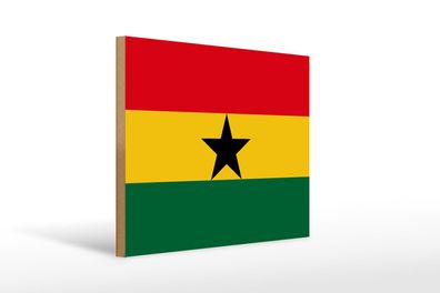 Holzschild Flagge Ghanas 40x30 cm Flag of Ghana Geschenk Deko Schild wooden sign