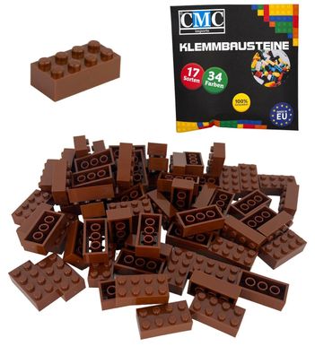 150 Klemmbausteine Basic 2x4 Noppen 8er Bausteine Brick Braun MOC
