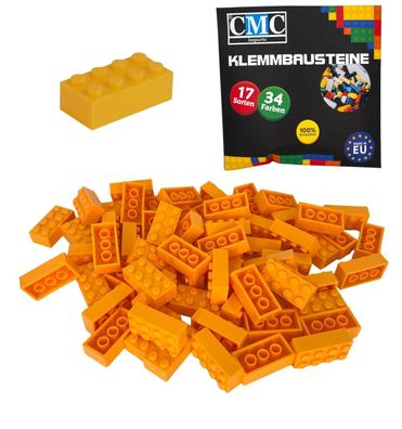 150 Klemmbausteine Basic 2x4 Noppen 8er Bausteine Brick dunkel Gelb - Melone MOC