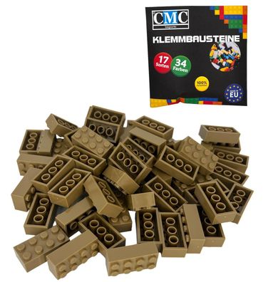 150 Klemmbausteine Basic 2x4 Noppen 8er Bausteine Brick dunkel Beige - dark Tan MOC