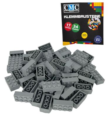 150 Klemmbausteine Basic 2x4 Noppen 8er Bausteine Brick hell Grau MOC