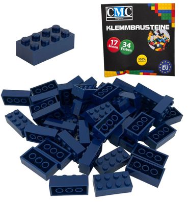150 Klemmbausteine Basic 2x4 Noppen 8er Bausteine Brick dunkel Blau MOC