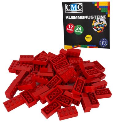 150 Klemmbausteine Basic 2x4 Noppen 8er Bausteine Brick Rot MOC