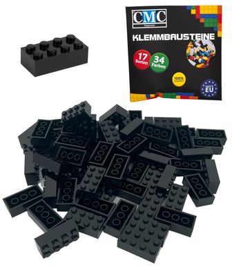 150 Klemmbausteine Basic 2x4 Noppen 8er Bausteine Brick Schwarz Black MOC