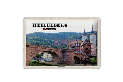 Blechschild Städte Heidelberg Altstadt Torbogen Deko 30x20 cm Schild tin sign
