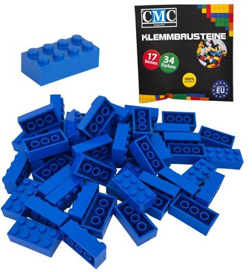 150 Klemmbausteine Basic 2x4 Noppen 8er Bausteine Brick Blau MOC