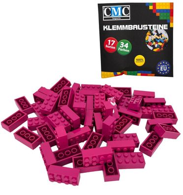 150 Klemmbausteine Basic 2x4 Noppen 8er Bausteine Brick Magenta Pink MOC
