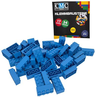 150 Klemmbausteine Basic 2x4 Noppen 8er Bausteine Brick hell Blau MOC