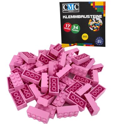 150 Klemmbausteine Basic 2x4 Noppen 8er Bausteine Brick hell Rosa MOC