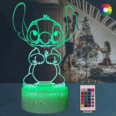 Wandleuchten Lilo & Stitch-Lampe, 3D-Cartoon-Prinzessin-Nachtlicht, Schlafzimmer-Nach