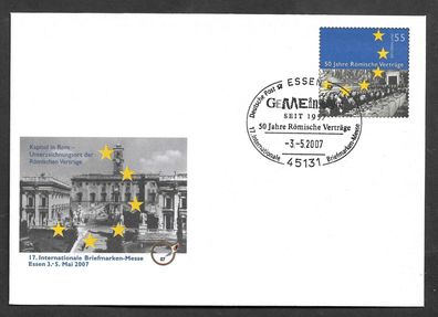 Ganzsache BRD Sonderumschlag 17. Int. Briefmarkenmesse Römische Verträge Uso 134