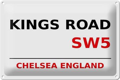 Blechschild London 30x20cm England Chelsea Kings Road SW5 Deko Schild tin sign