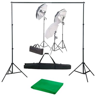 Fotostudio-Set mit Lampen-Set und Hintergrund