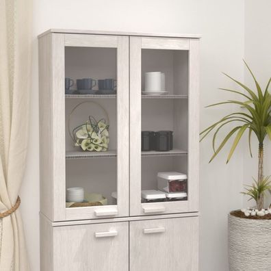 Highboard-Oberteil HAMAR Weiß 85x35x100 cm Massivholz