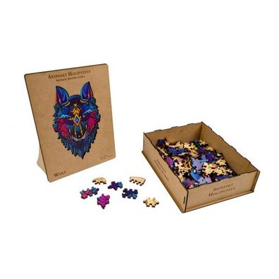 Artefakt Holzpuzzle 2 in 1 Wolf - 180 Teile - in Holzbox