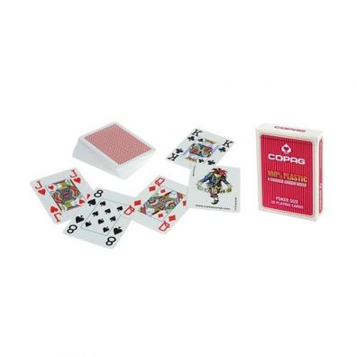 Poker und Bridge - rot - Plastik - 100% Plastik Poker Jumbo Index - rot