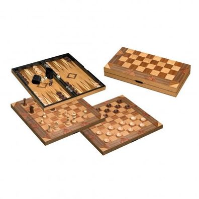 Schach Backgammon Dame Set - Feld 43 mm