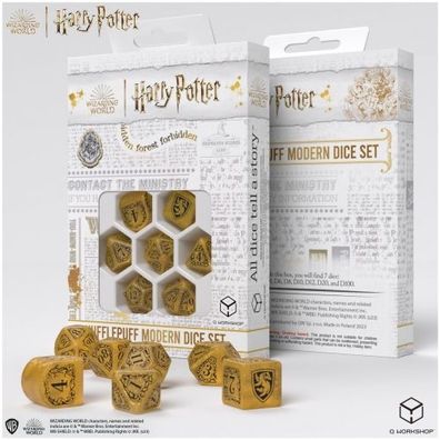 Harry Potter - Hufflepuff Modern Dice Set - Yellow (7) - englisch