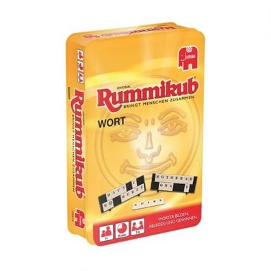 Original Rummikub Wort - Kompakt in Metalldose - deutsch