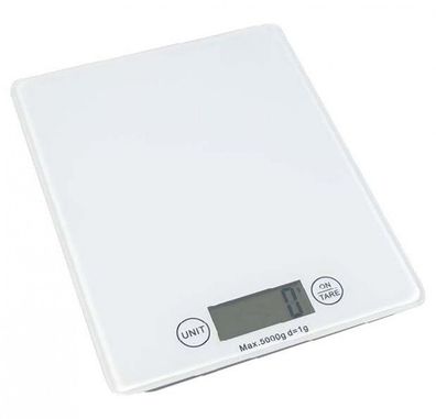 Küchenwaage Digital mit Glasplatte bis 5 kg 206 x 165 x 20 mm Gastlando