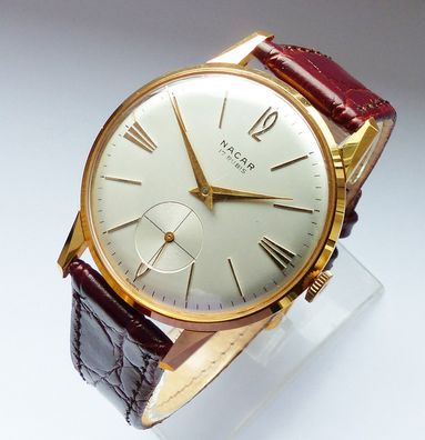 Schöne seltene ungetragene Nacar Geneve Classic 17Jewels Herren Vintage Armbanduhr