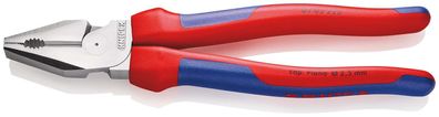 KNIPEX Kraft-Kombizange 225 mm verchromt mit Mehrkomponenten-Hüllen SB-Karte/Blister