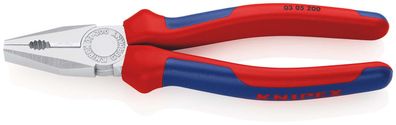 KNIPEX Kombizange 200 mm verchromt mit Mehrkomponenten-Hüllen SB-Karte/Blister