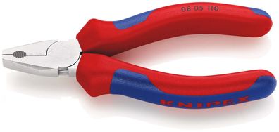 KNIPEX Mini-Kombizange 110 mm verchromt mit Mehrkomponenten-Hüllen SB-Karte/Blister