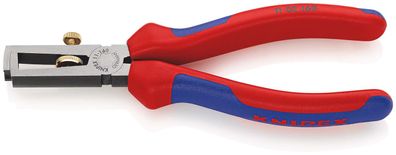 KNIPEX Abisolierzange mit Öffnungsfeder, universal 160 mm schwarz atramentiert mit Me