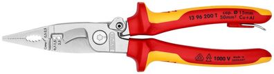 KNIPEX Elektro-Installationszange 200 mm verchromt isoliert mit Mehrkomponenten-Hülle