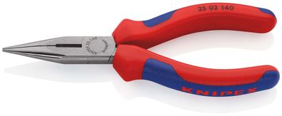 KNIPEX Flachrundzange mit Schneide (Radiozange) 140 mm schwarz atramentiert mit Mehrk