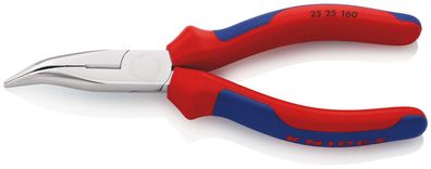 KNIPEX Flachrundzange mit Schneide (Radiozange) 160 mm verchromt mit Mehrkomponenten